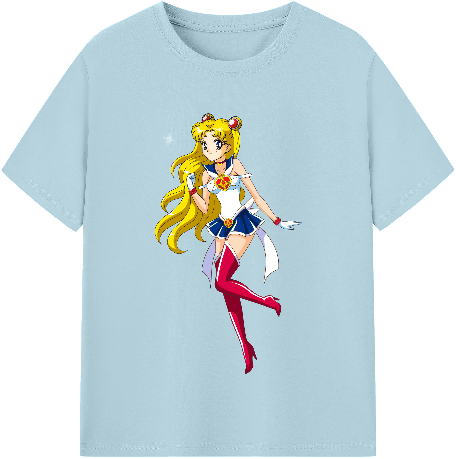 （画像用） 美少女戦士セーラームーン 月野 うさぎ つきの うさぎ Sailor Moon Tsukino Usagi 綿100％半袖Tシャツ（フロントプリント）